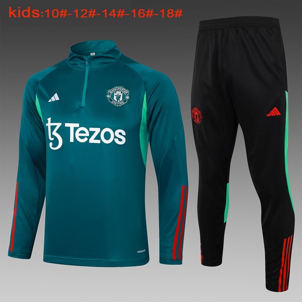 Niños Sudadera De Training Manchester United 2024-2025 Verde 3